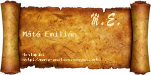 Máté Emilián névjegykártya